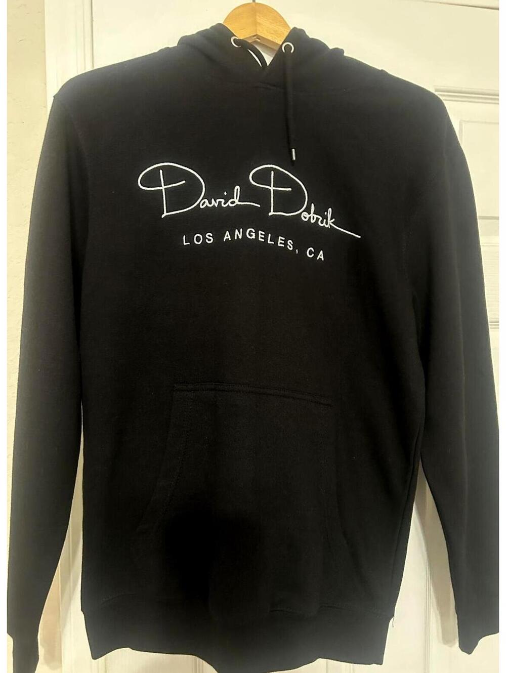 David Dobrik Hoodie Black Los Angeles CA Graphic Pullover Sweatshirt